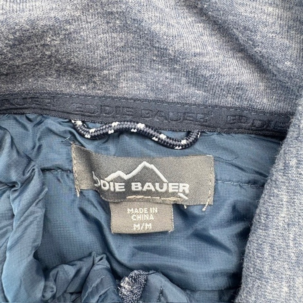Eddie Bauer Mens Pullover Quarter Zip Fleece Jacket Heather Gray M/M - Picture 3 of 7
